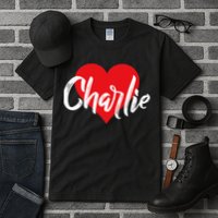 I Love Charlie First Name I Heart Named Tall T-Shirt