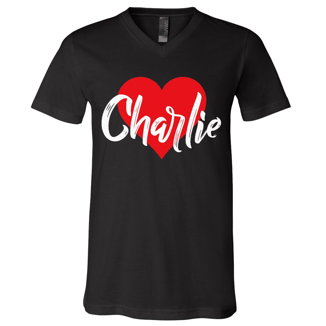 I Love Charlie First Name I Heart Named V-Neck T-Shirt