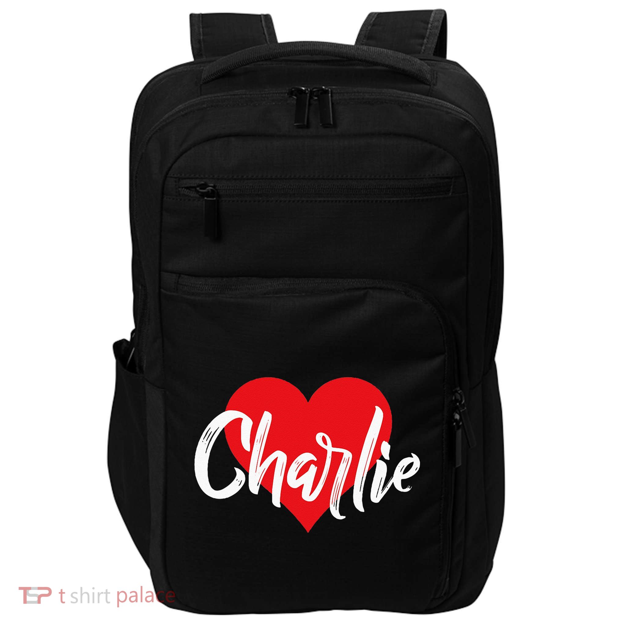 I Love Charlie First Name I Heart Named Impact Tech Backpack