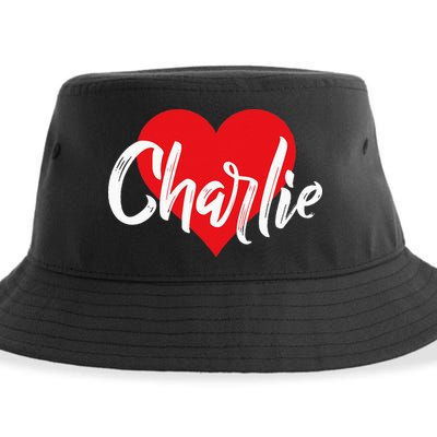 I Love Charlie First Name I Heart Named Sustainable Bucket Hat