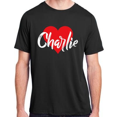 I Love Charlie First Name I Heart Named Adult ChromaSoft Performance T-Shirt