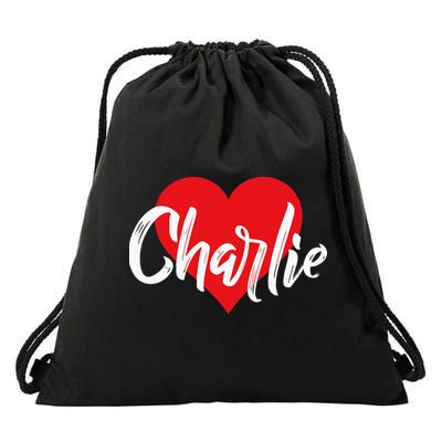 I Love Charlie First Name I Heart Named Drawstring Bag