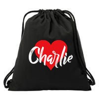 I Love Charlie First Name I Heart Named Drawstring Bag