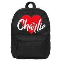 I Love Charlie First Name I Heart Named 16 in Basic Backpack