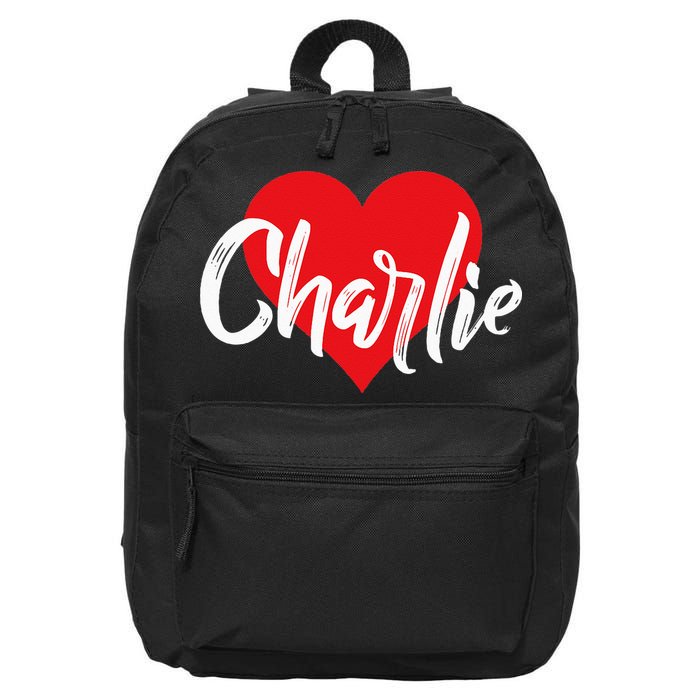 I Love Charlie First Name I Heart Named 16 in Basic Backpack