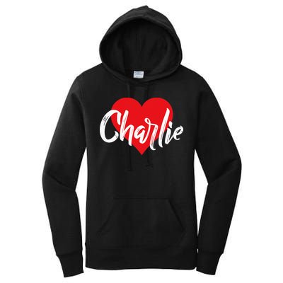 I Love Charlie First Name I Heart Named Women's Pullover Hoodie