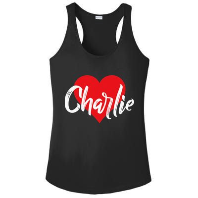 I Love Charlie First Name I Heart Named Ladies PosiCharge Competitor Racerback Tank