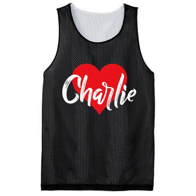 I Love Charlie First Name I Heart Named Mesh Reversible Basketball Jersey Tank