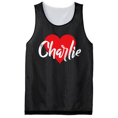 I Love Charlie First Name I Heart Named Mesh Reversible Basketball Jersey Tank