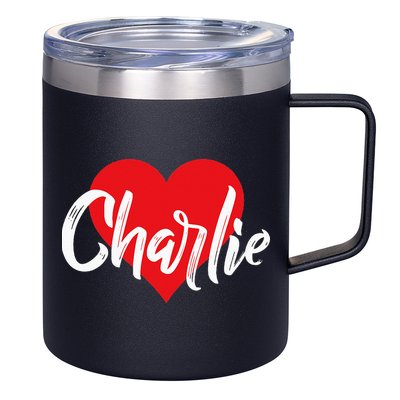 I Love Charlie First Name I Heart Named 12oz Stainless Steel Coffee Mug