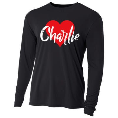 I Love Charlie First Name I Heart Named Cooling Performance Long Sleeve Crew