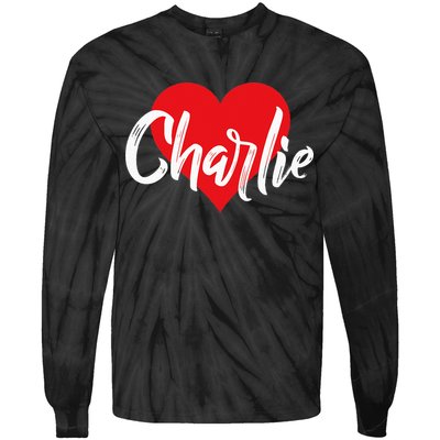 I Love Charlie First Name I Heart Named Tie-Dye Long Sleeve Shirt