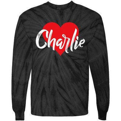 I Love Charlie First Name I Heart Named Tie-Dye Long Sleeve Shirt