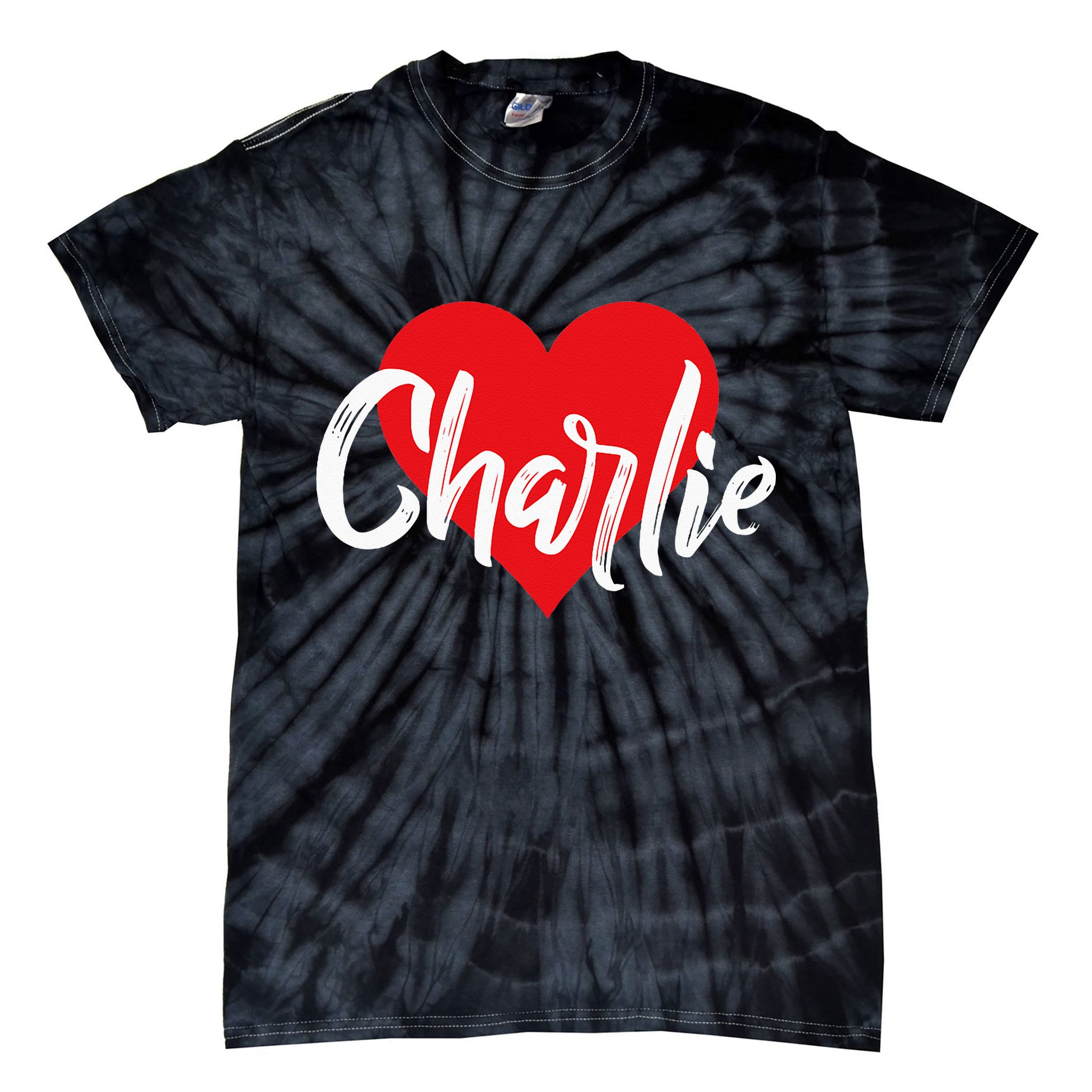 I Love Charlie First Name I Heart Named Tie-Dye T-Shirt