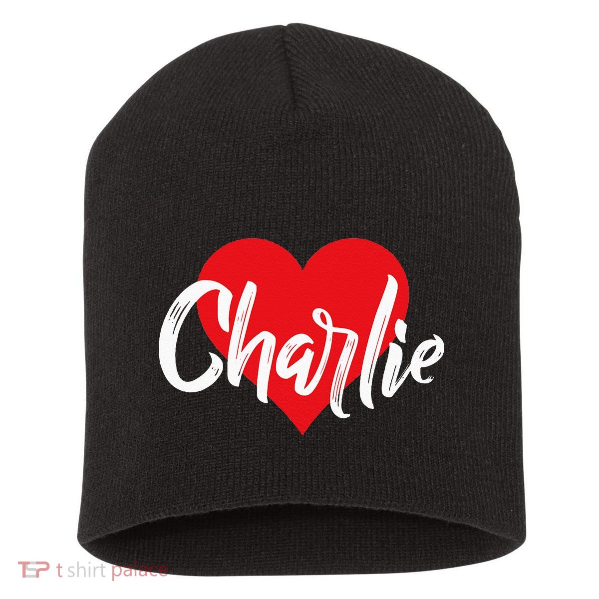 I Love Charlie First Name I Heart Named Short Acrylic Beanie