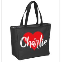 I Love Charlie First Name I Heart Named Zip Tote Bag