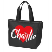 I Love Charlie First Name I Heart Named Zip Tote Bag
