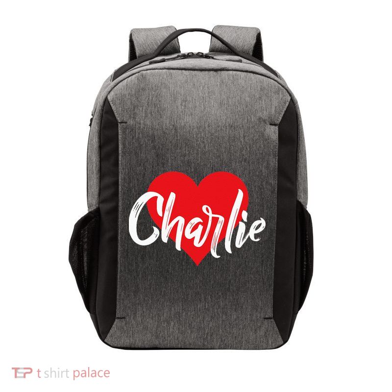 I Love Charlie First Name I Heart Named Vector Backpack