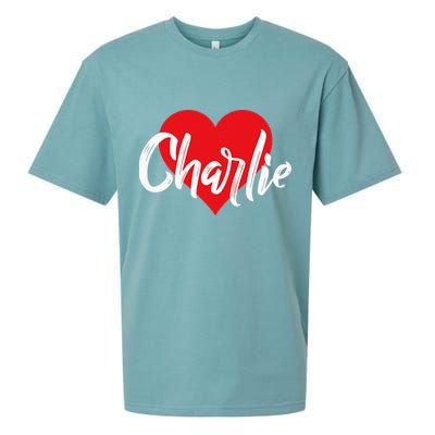 I Love Charlie First Name I Heart Named Sueded Cloud Jersey T-Shirt