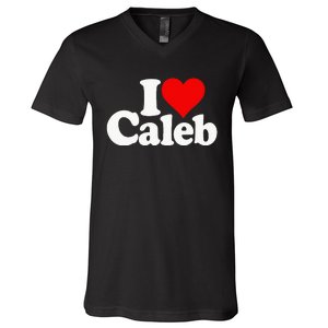 I Love Caleb V-Neck T-Shirt