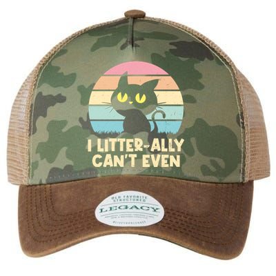 I Litterally Cant Even Cat Lover Funny Kitten Humor Cute Gift Legacy Tie Dye Trucker Hat