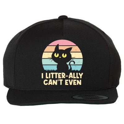 I Litterally Cant Even Cat Lover Funny Kitten Humor Cute Gift Wool Snapback Cap