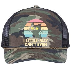 I Litterally Cant Even Cat Lover Funny Kitten Humor Cute Gift Retro Rope Trucker Hat Cap