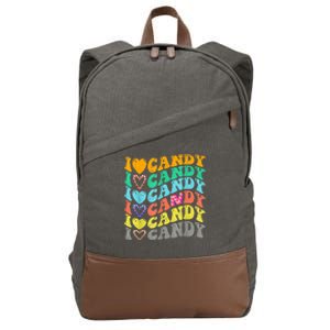 I love Candy Halloween Party Cute Trick or Treat Candyland Cotton Canvas Backpack