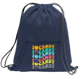 I love Candy Halloween Party Cute Trick or Treat Candyland Sweatshirt Cinch Pack Bag