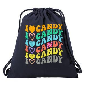 I love Candy Halloween Party Cute Trick or Treat Candyland Drawstring Bag