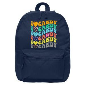 I love Candy Halloween Party Cute Trick or Treat Candyland 16 in Basic Backpack