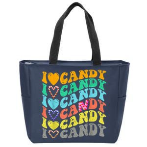 I love Candy Halloween Party Cute Trick or Treat Candyland Zip Tote Bag