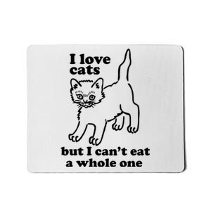 I Love Cats But I CanT Eat A Whole One Mousepad