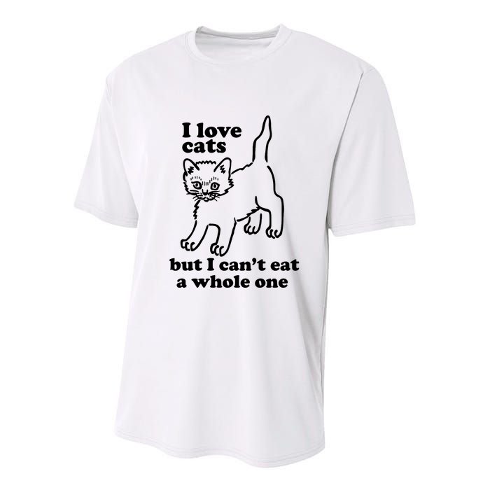 I Love Cats But I CanT Eat A Whole One Youth Performance Sprint T-Shirt