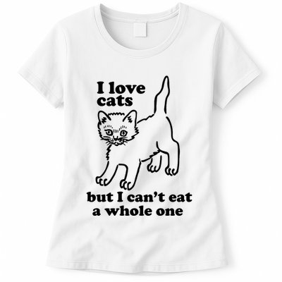 I Love Cats But I CanT Eat A Whole One Womens T-Shirt