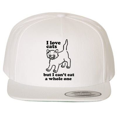 I Love Cats But I CanT Eat A Whole One Wool Snapback Cap