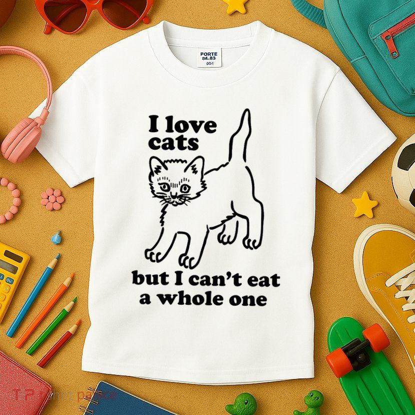 I Love Cats But I CanT Eat A Whole One Kids T-Shirt