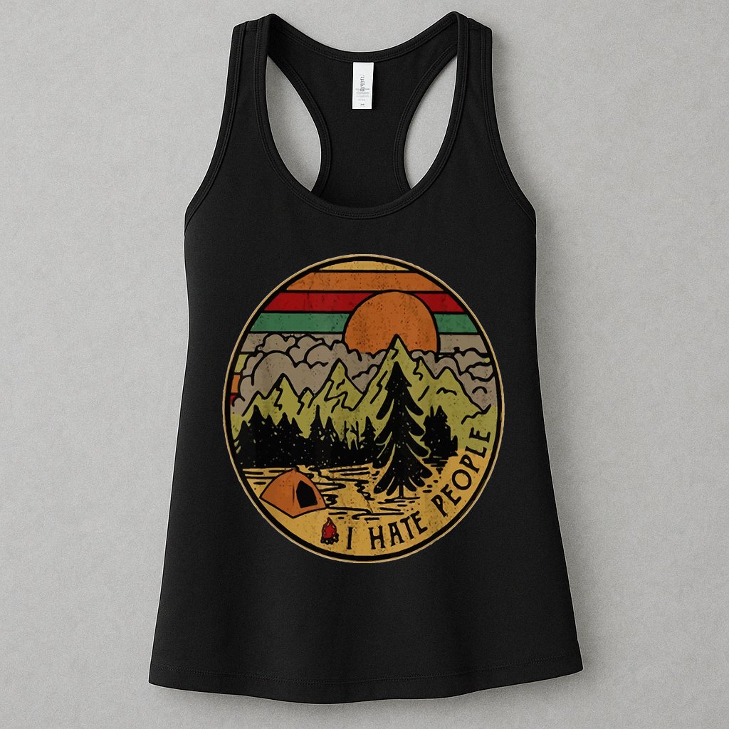 I Love Camping I Hate People Outdoors Womens Tank Top
