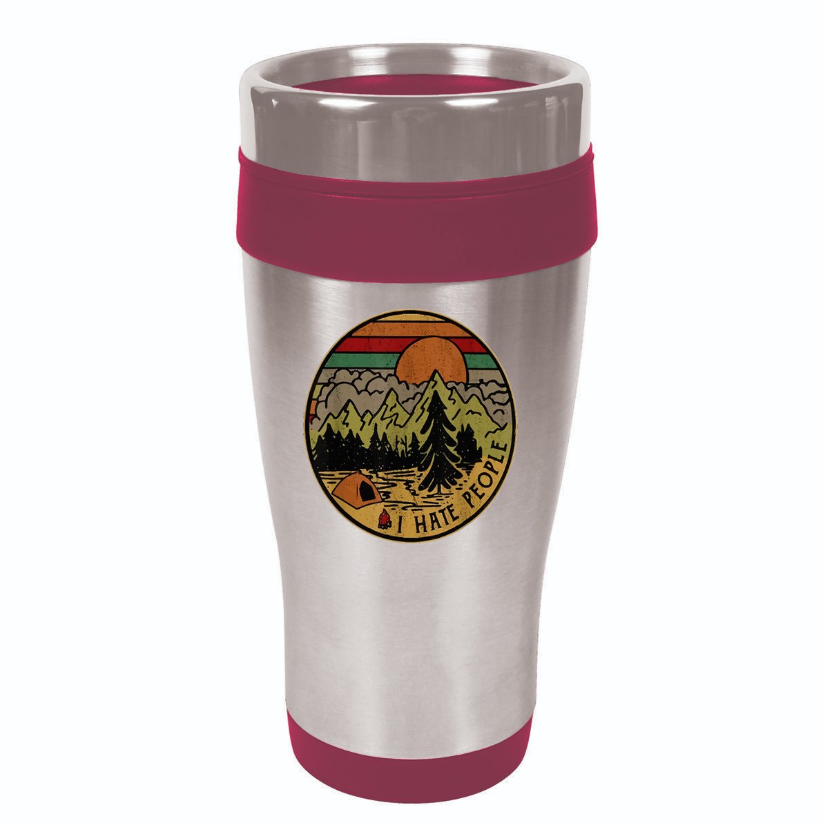 I Love Camping I Hate People Outdoors 16oz Travel Tumbler