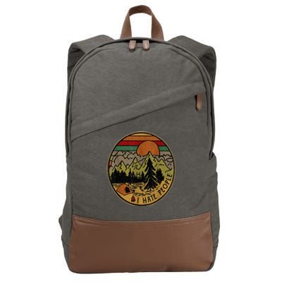 I Love Camping I Hate People Outdoors Cotton Canvas Backpack