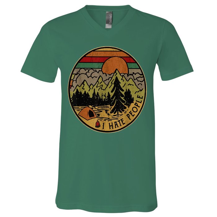 I Love Camping I Hate People Outdoors V-Neck T-Shirt