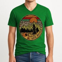 I Love Camping I Hate People Outdoors V-Neck T-Shirt