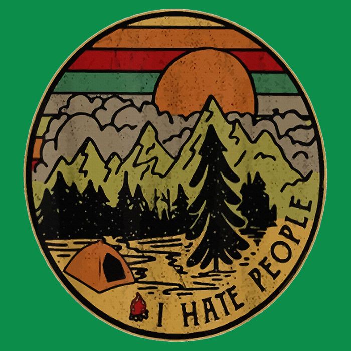 I Love Camping I Hate People Outdoors V-Neck T-Shirt