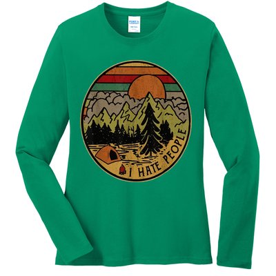 I Love Camping I Hate People Outdoors Ladies Long Sleeve Shirt