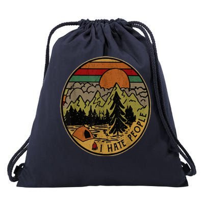 I Love Camping I Hate People Outdoors Drawstring Bag