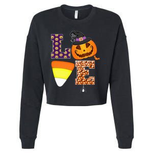 I Love Candy Funny Candy Corn Halloween Cropped Pullover Crew