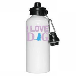 I Love Dog Aluminum Water Bottle 