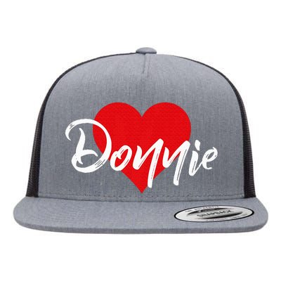 I Love Donnie First Name Flat Bill Trucker Hat