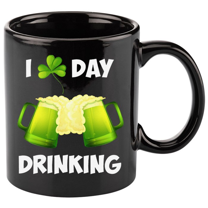 I Love Day Drinking Saint Patrick's Day 11oz C Handle Ceramic Mug