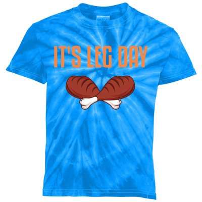 It's Leg Day Funny Thanksgiving Outfit Gift Kids Tie-Dye T-Shirt